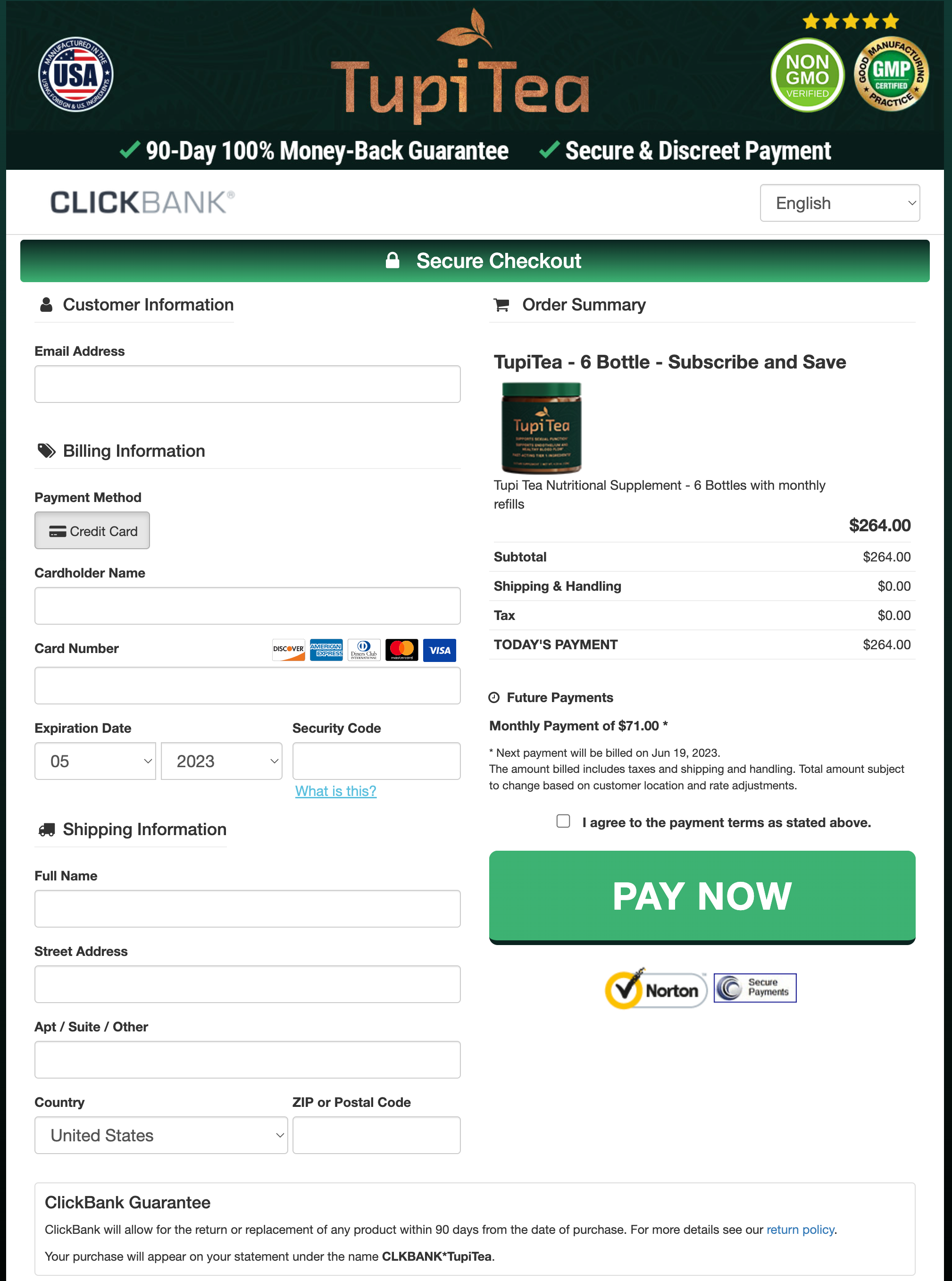 Tupi Tea - Order Page